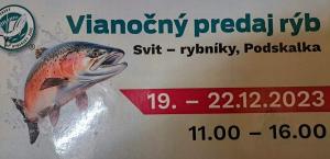 Plagát, vianočný  predaj rýb 
