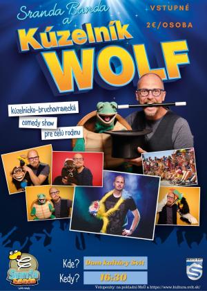 plagát, predstavenie pre deti, kúzelnik wolf, sranda banda
