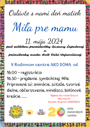 plagát, míľa pre mamu, aktivity, program
