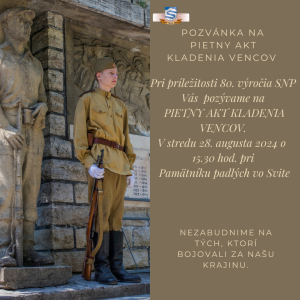 plagát, pozvánka na pietny akt kladenia vencov. 